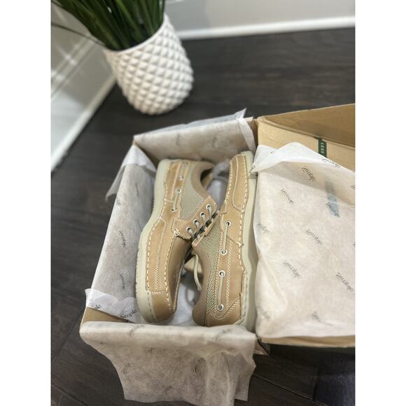 SIMPLE Men's FATHOM Tan Leather/Canvas Boat Shoes 10 M NIB - Picture 11 of 16